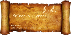 Jánoska Liander névjegykártya